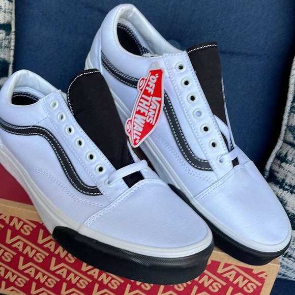 Vans Old Skool Color Block True White / Black MEN`S - Picture 7 of 16
